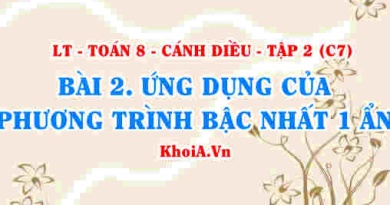 Ứng dụng của phương trình bậc nhất một ẩn, giải bài toán bằng cách lập phương trình? Toán 8 bài 2 Cánh diều Tập 2 C7